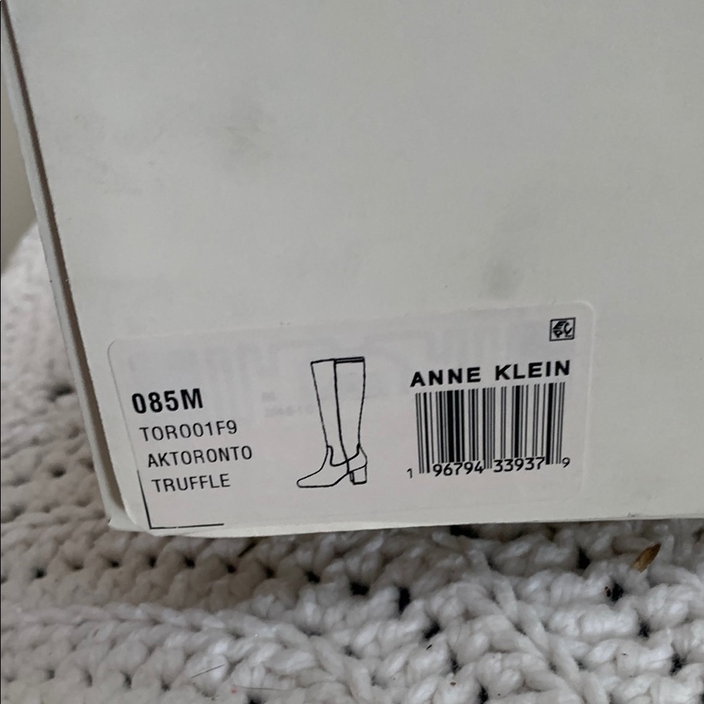 Anne Klein Tan Over the Knee Boots with Chunky Heel - Picture 3 of 4